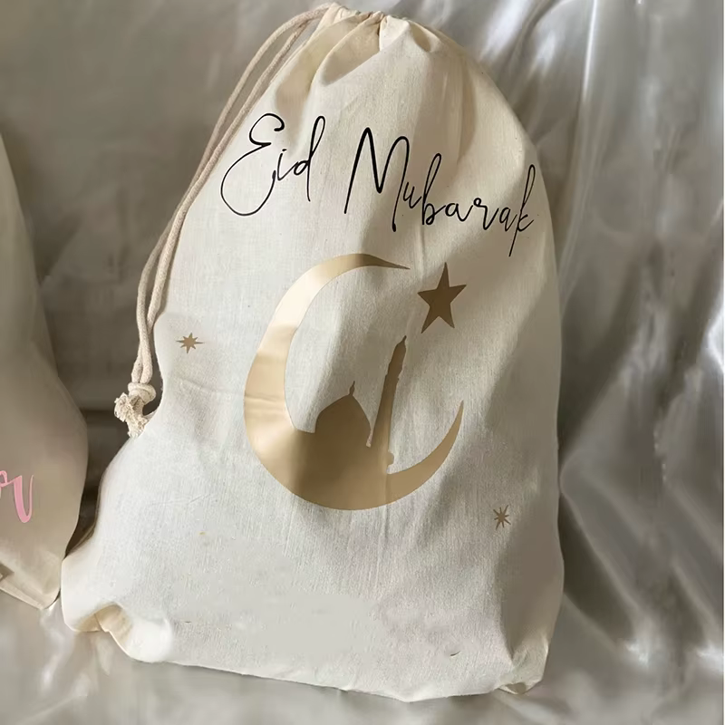 Sac cadeau musulman avec étoiles de lune, décoration de fête islamique, Ramadan Kareem Iftar, sac ca