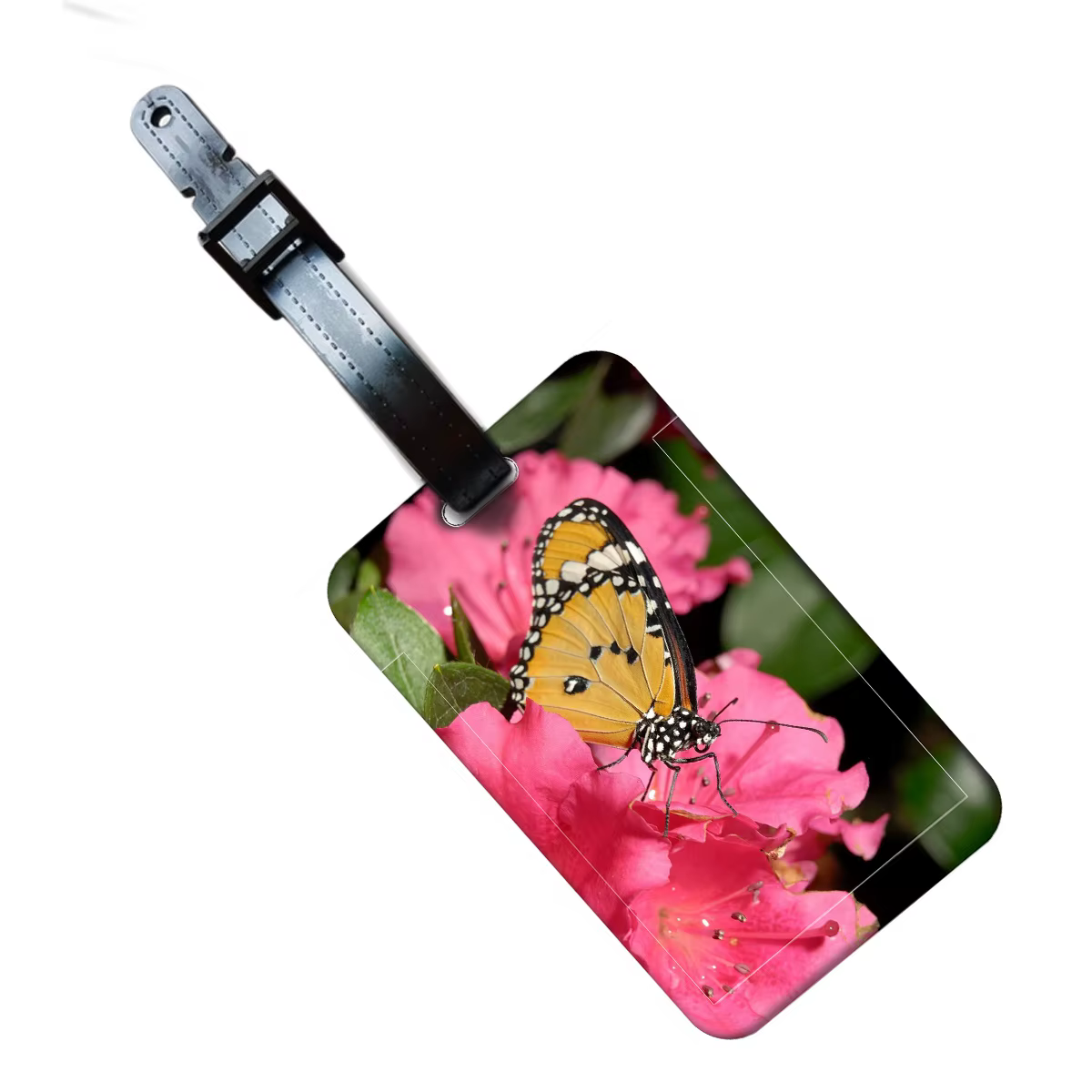 Étiquette de bagage papillon pour femmes, porte-adresse d'identification pour valise de voyage, port