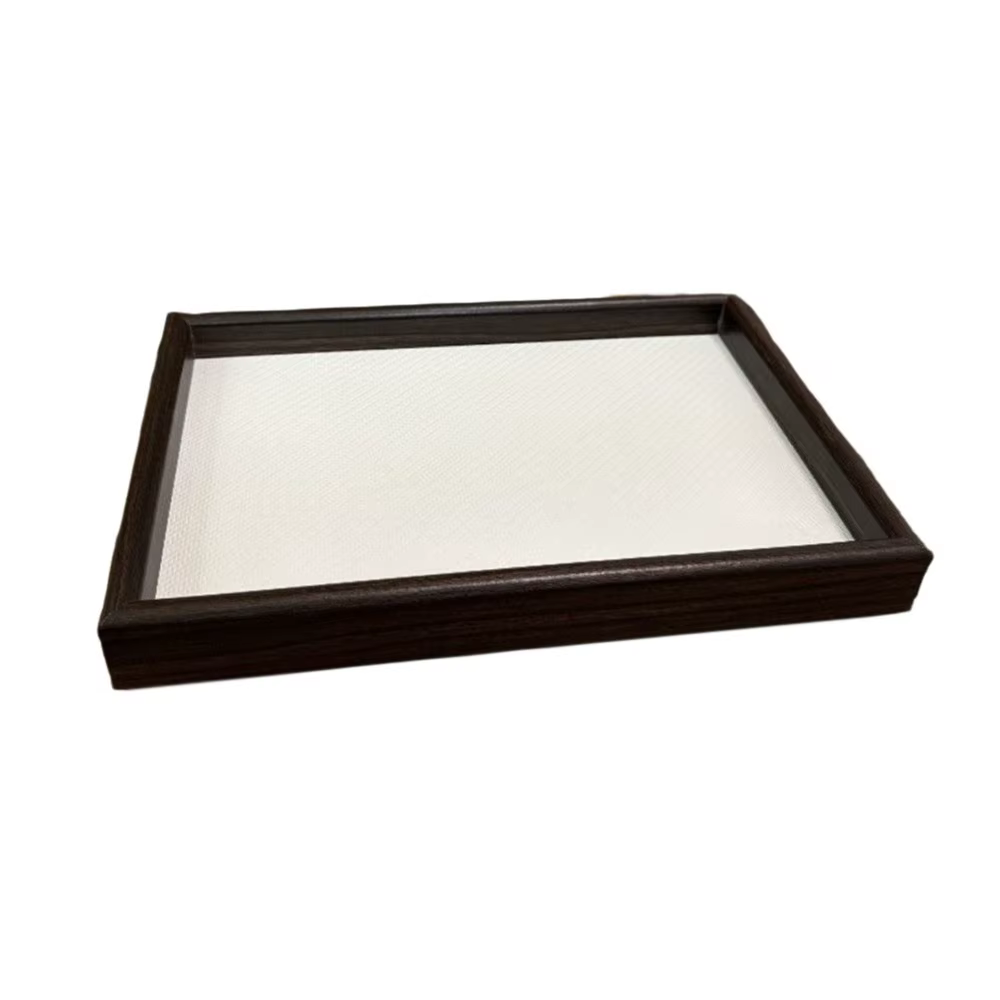 Plateau de rangement rectangulaire en bois vintage, décoratif, gain de place, grande capacité, pour 
