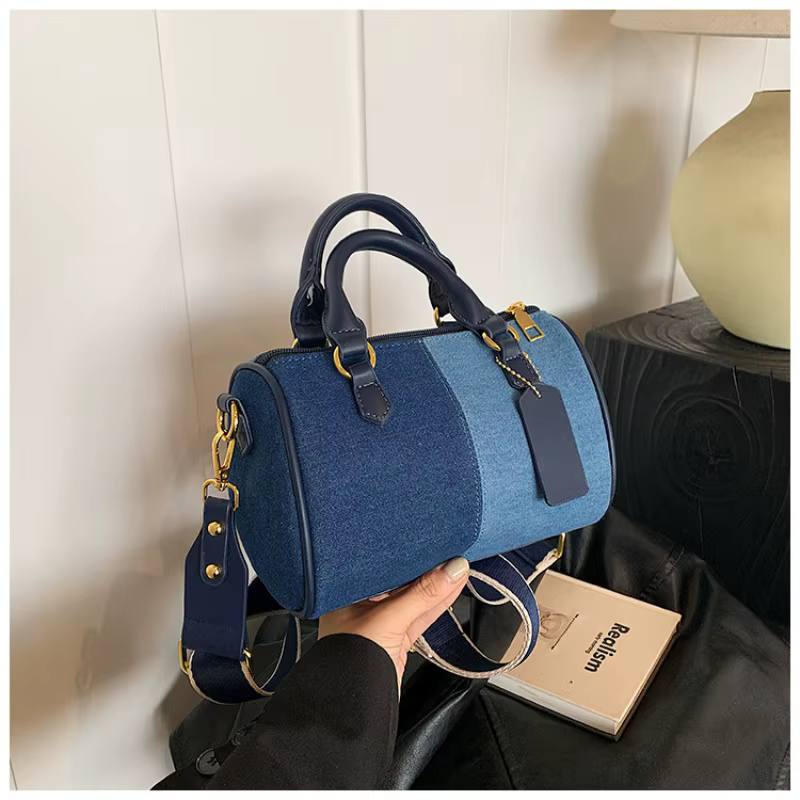 Patchwork Colorblock Mini sacs à main pour femmes Denim épaule sacs à bandoulière décontracté rue pe