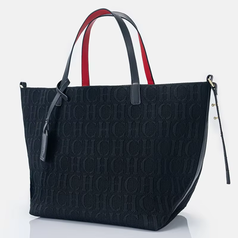 Sac fourre-tout CH de marque, sac tissé volanté, style vintage, couleur unie, grande capacité, multi