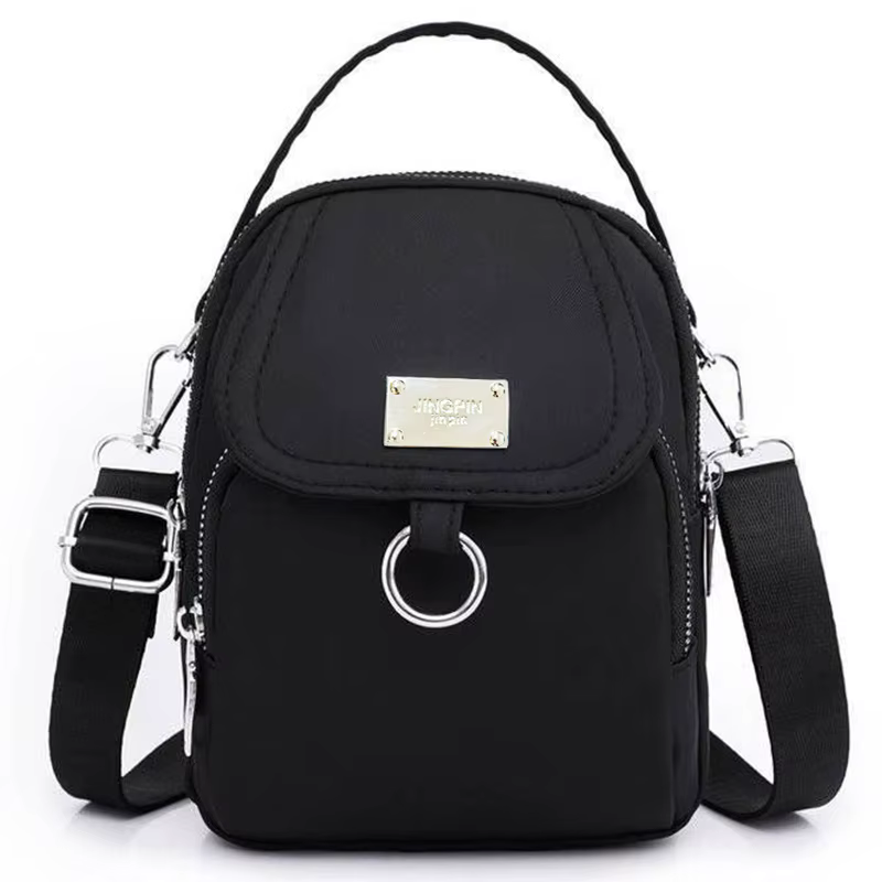Sac à dos convertible compact Grace, sac en nylon léger de couleur unie avec large bandoulière amovi