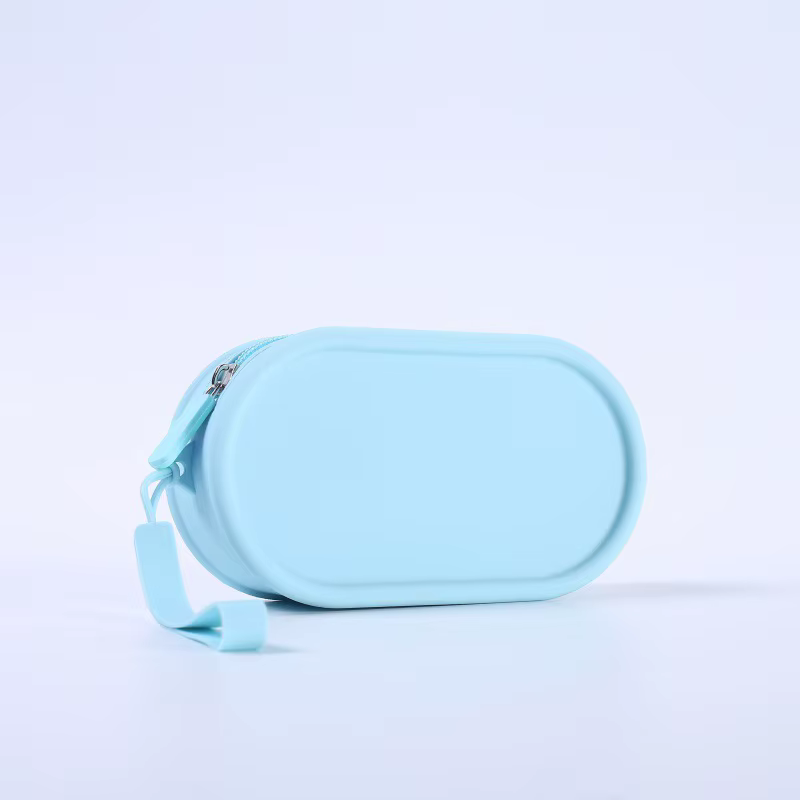 Sac de rangement en silicone, étanche avec fermeture éclair, impression de nom gratuite, trousse de 