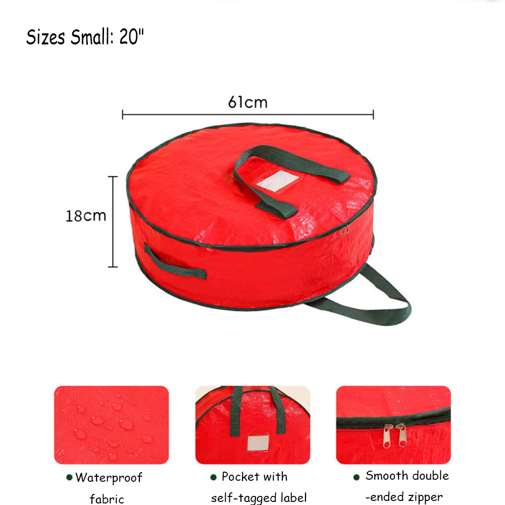 Sacs de rangement de couronnes de Noël pliables durables sac de rangement de décoration ronde étanch