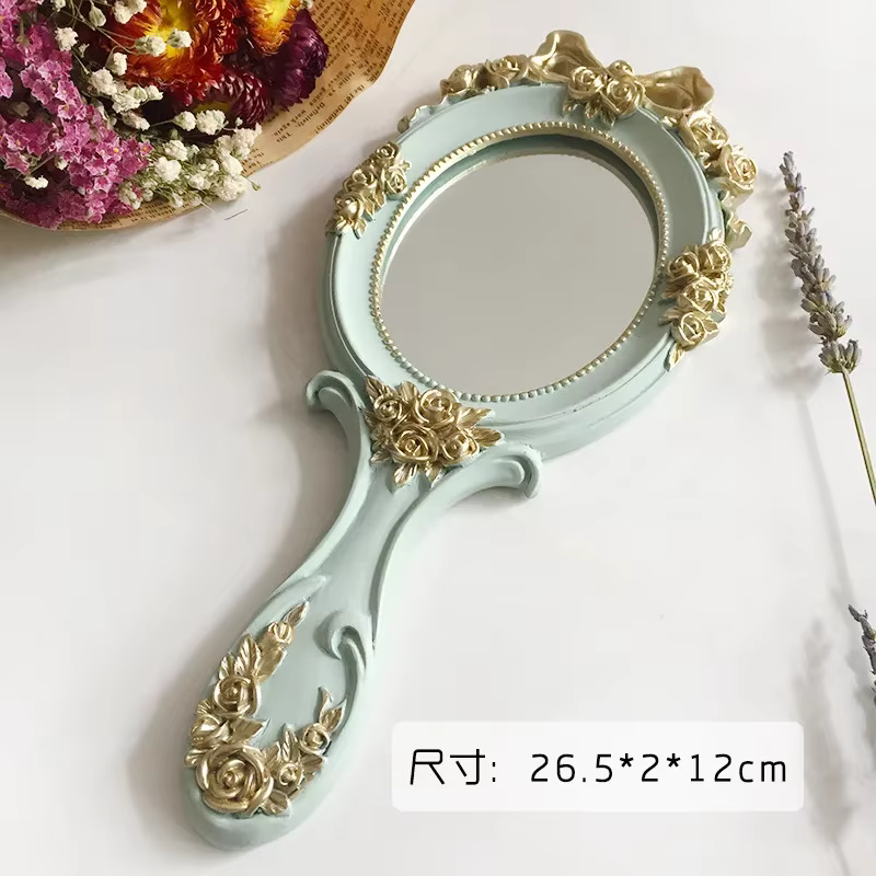 Miroirs à main vintage créatifs et mignons, miroir de courtoisie de maquillage, déterminer le miroir