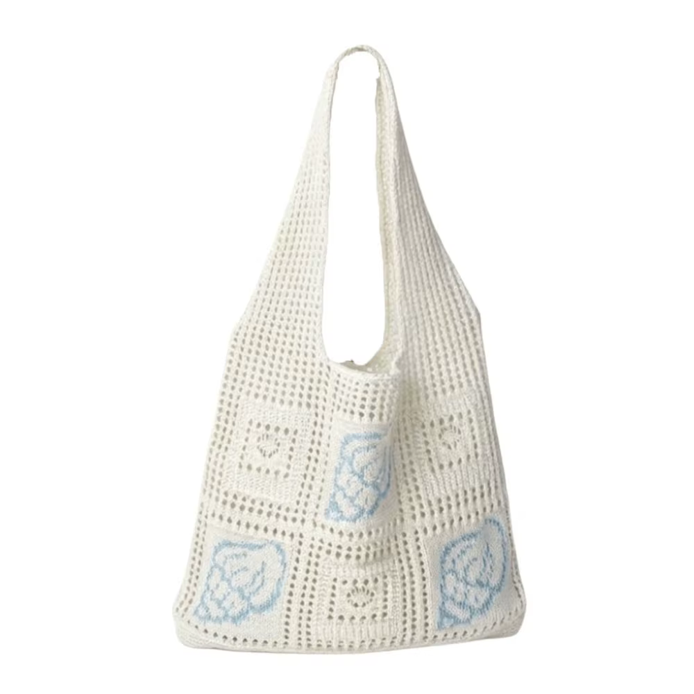 Sac fourre-tout tendance en crochet coquillage, grande capacité, couleur unie, sac à bandoulière tis