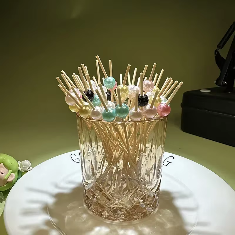 Cure-dents jetables en perles, 100 pièces, apéritifs, gâteaux, Desserts, Cocktails, Fruits, fête de 