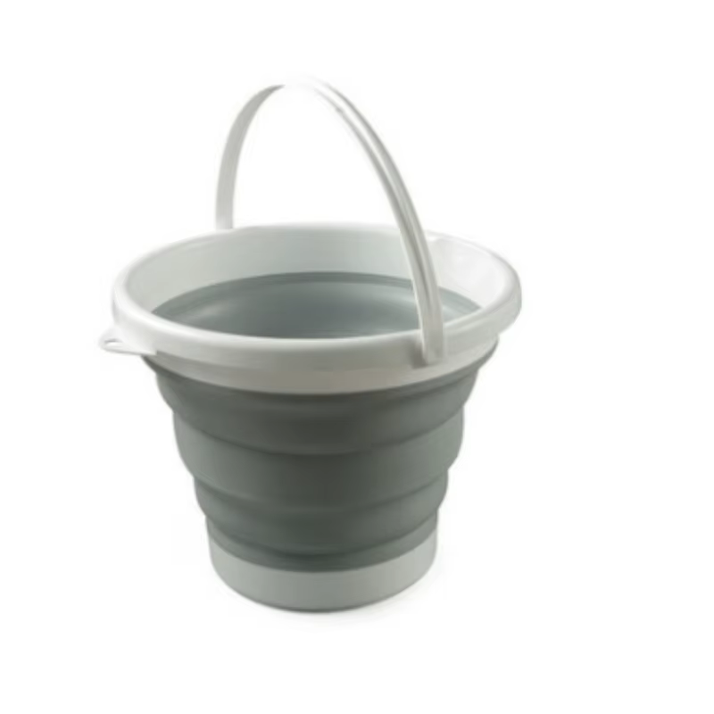 Seau pliant portable en silicone et plastique, gain de place, durable, adapté aux voyages, aux activ