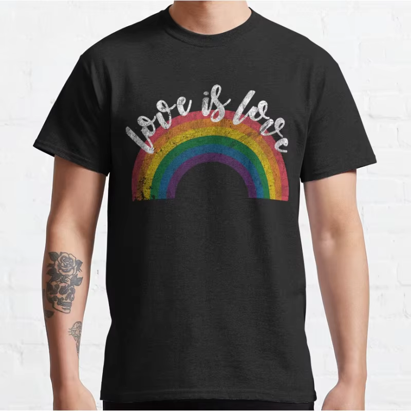 Gay Pride Vintage arc-en-ciel LGBT amour est amour lgbtq fierté mois cadeau T-shirt pour hommes gran