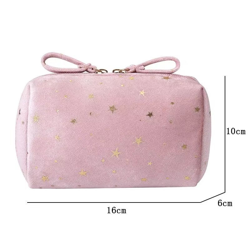 Trousse de maquillage en velours pour fille, trousse de rangement pour rouge à lèvres, trousse de to