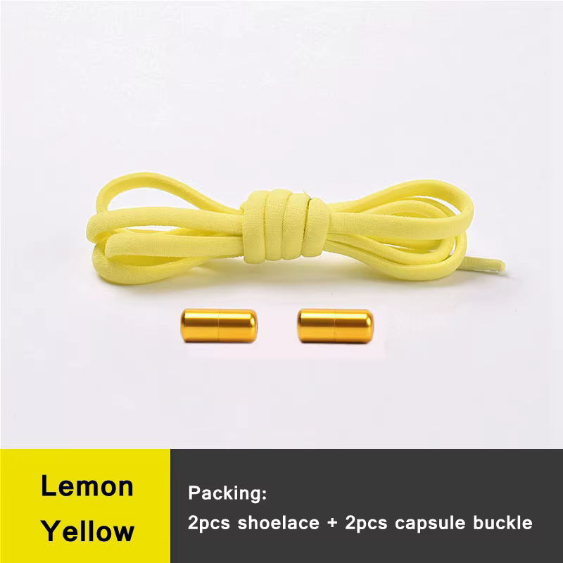 21 couleurs sans cravate lacets pour baskets lacets de chaussures élastiques rond en métal serrure p