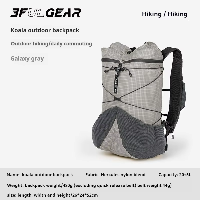Sac à dos 3F UL GEAR KAOLA avec bretelles en maille nid d'abeille, léger, respirant, avec système de