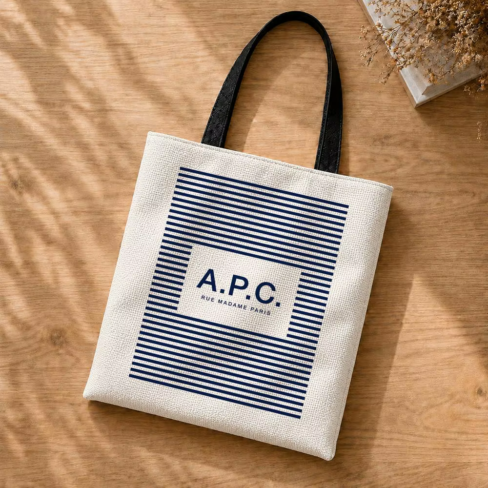 Sacs de rangement A.P.C en toile de polyester, sac fourre-tout léger, pliable, réutilisable, avec br