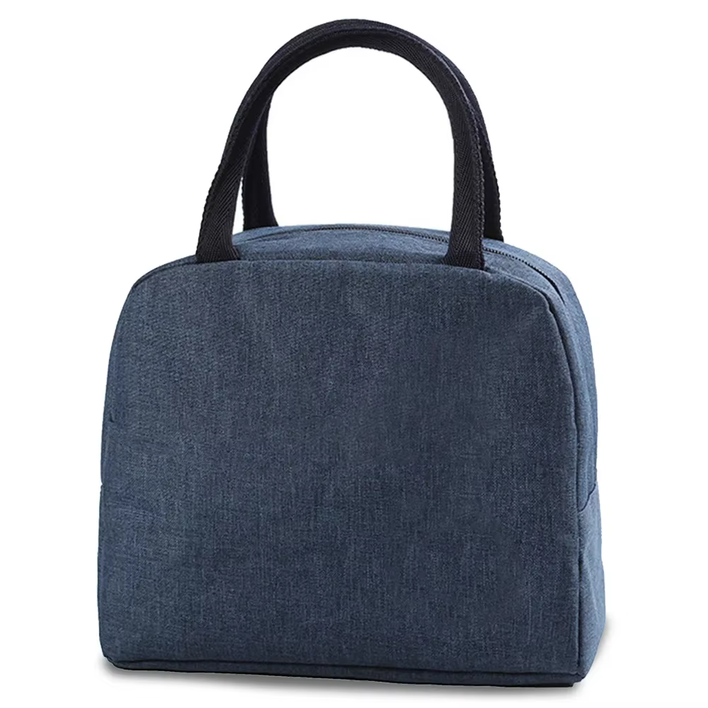 Sac isotherme pour boîte à lunch, sac de rangement des aliments, sac de poche pour documents bleus, 