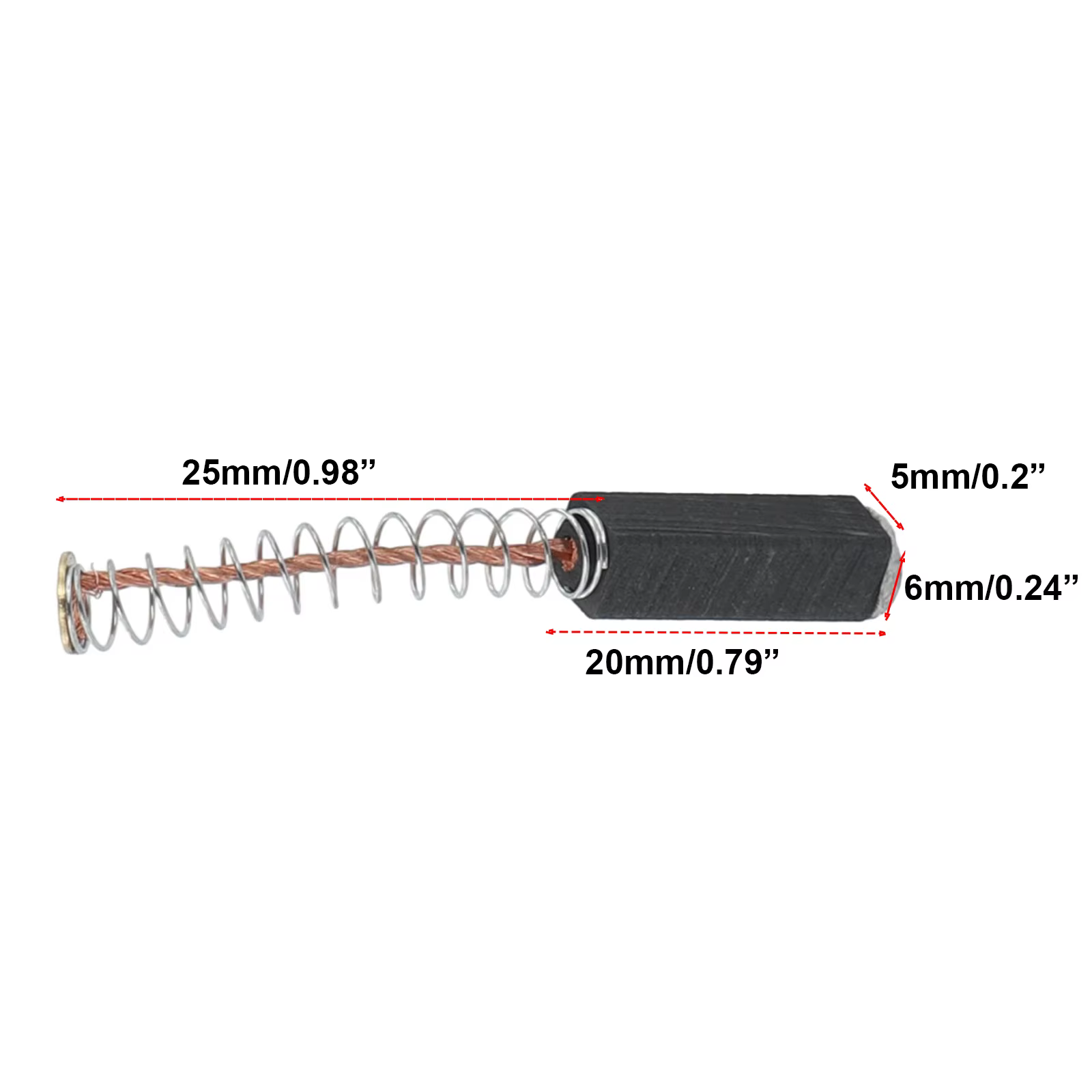 Balais de carbone pour moteurs électriques, 2 pièces, 20x6x5mm, accessoires, outils de Transmission 