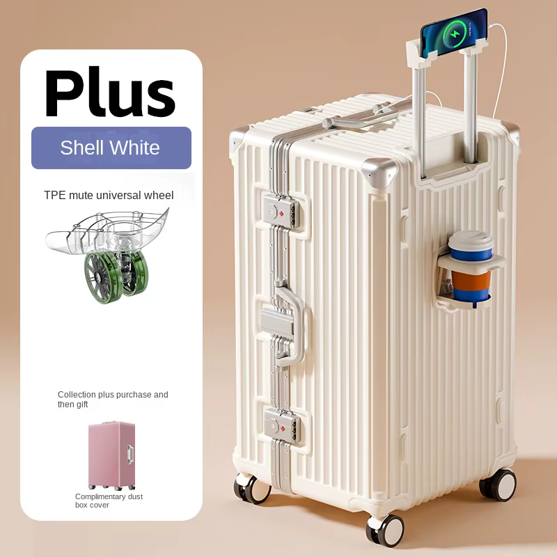 Valise surdimensionnée de grande capacité 24/28/30 pouces, robuste, durable, avec cadre en aluminium