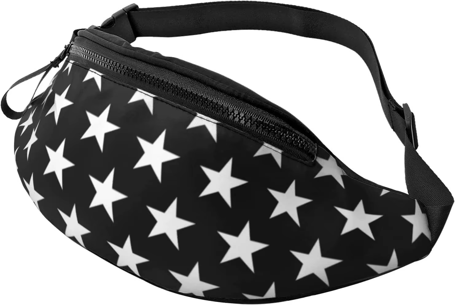 Star Noir et Blanc Fanny Packs pour Femmes Hommes Taille Réglable Sac Bandoulière Fanny Pack pour Vo