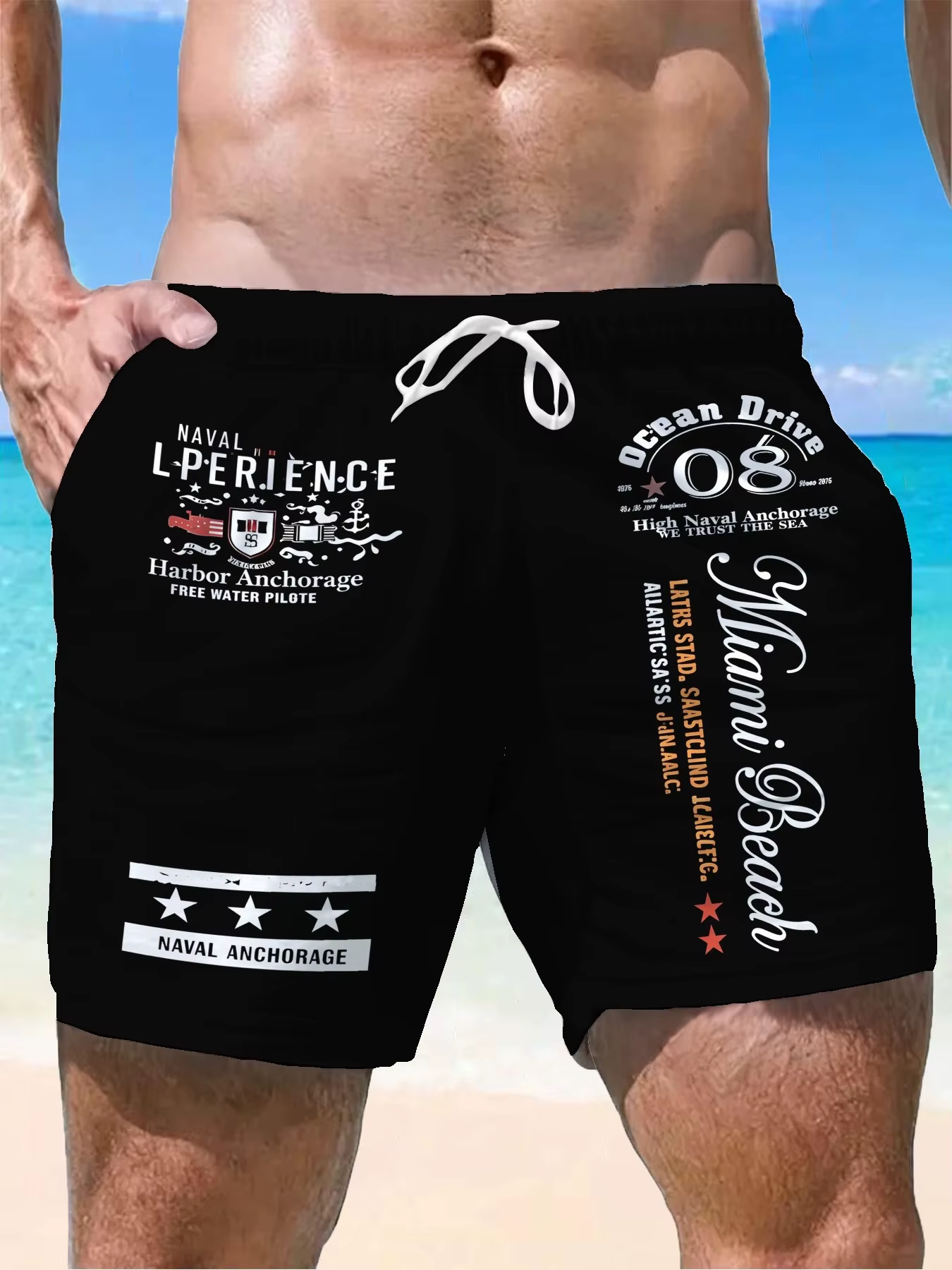 Pantalons de plage pour hommes, élégants, confortables, avec cordon de serrage et poches, durables, 