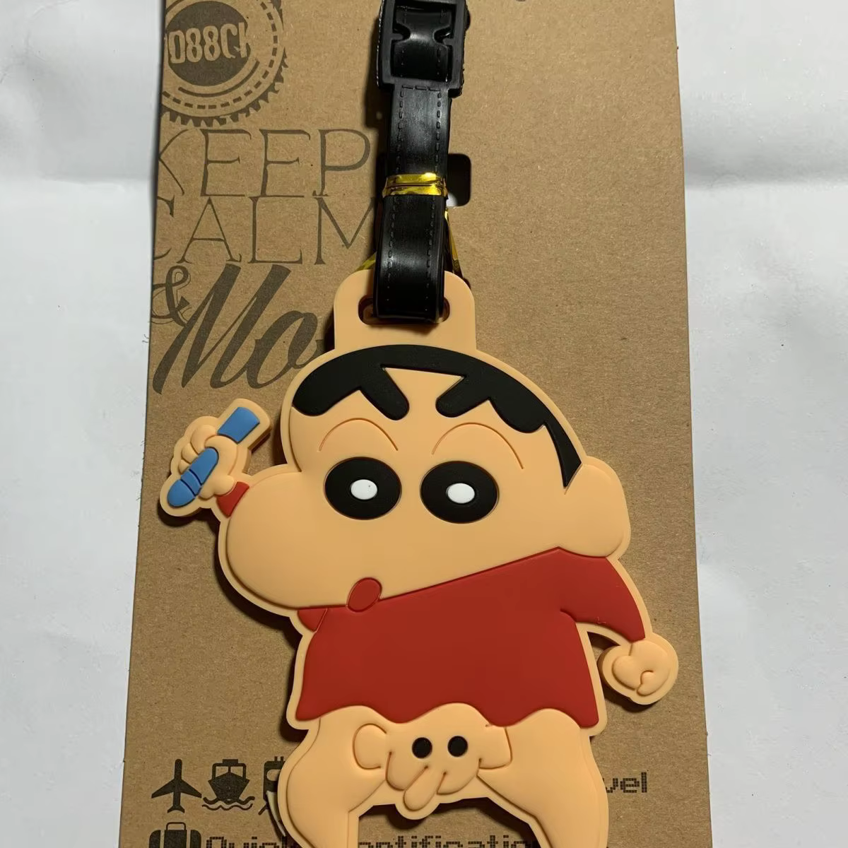 Étiquettes de bagage Anime Crayon Shin-chan, porte-adresses et noms pour valises, étiquettes de baga