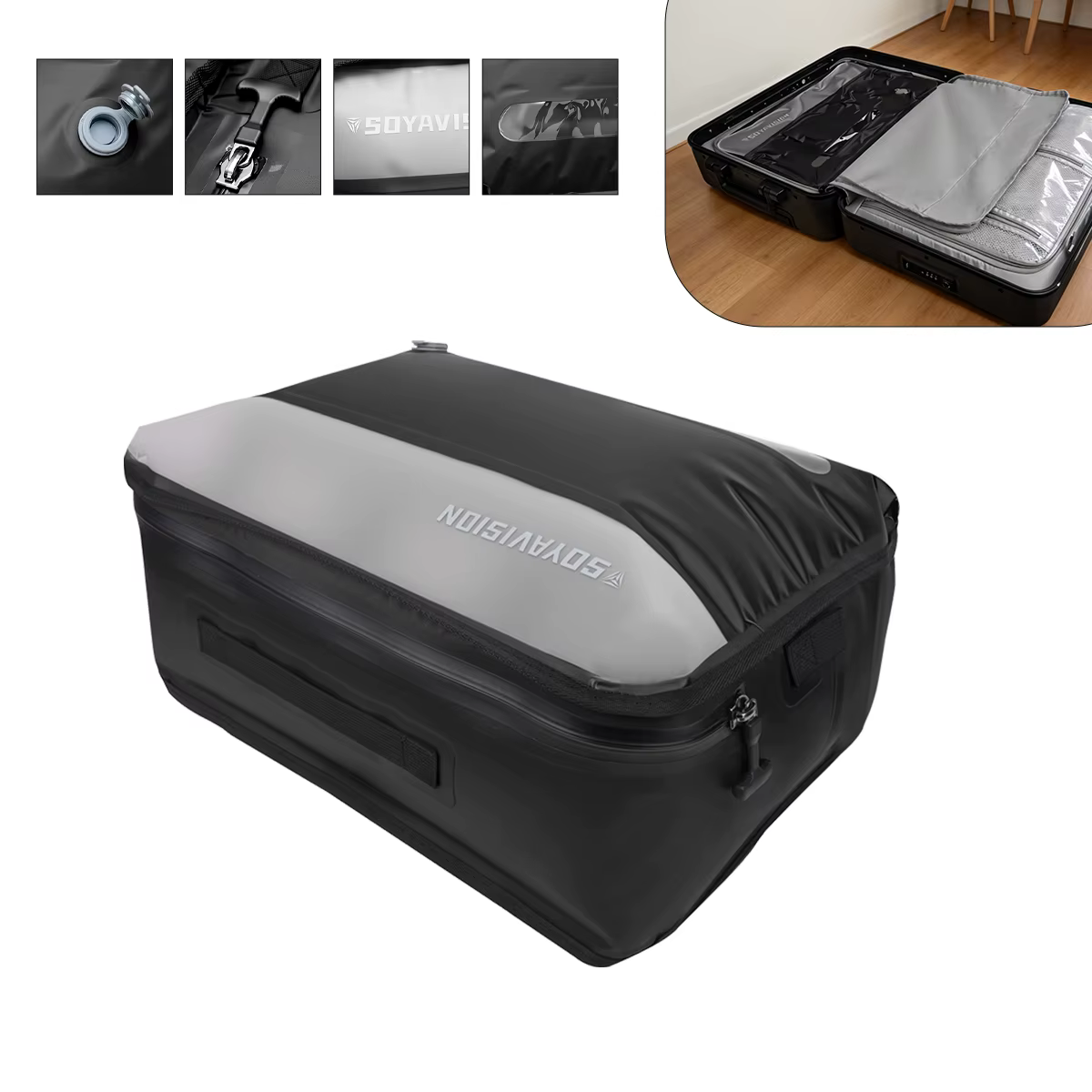 Sac de voyage sous vide grand format 27L 44L 66L, sac de rangement réutilisable, sac de compression 