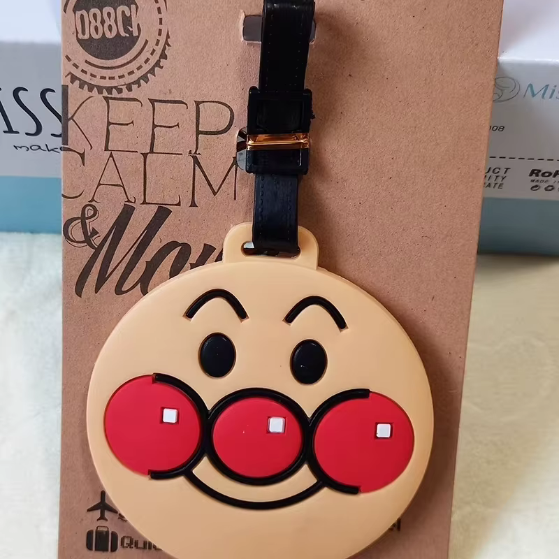 Étiquette de bagage Anpanman style dessin animé mignon, étiquette de valise de voyage, cadeau d'amit