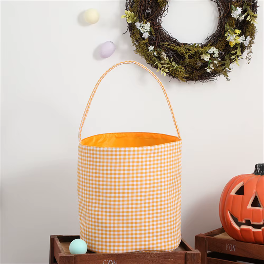 Sacs fourre-tout à carreaux pour enfants, paniers d'halloween, cadeaux de bonbons, fournitures de dé