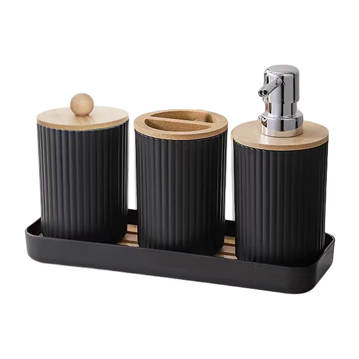Ensemble d'accessoires de salle de bains, comptoir de vanité, distributeur de savon, brosse à dents,