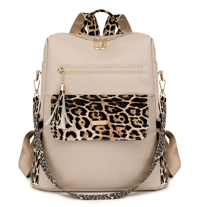 Sacs à dos léopard multifonctions à la mode pour femmes, sac à dos de luxe à pompon de haute qualité