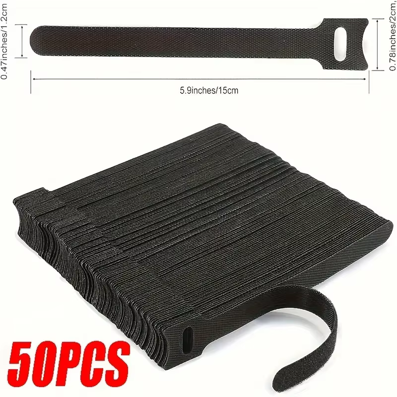 50 pièces Organisateur de câbles, Gestion de câbles, Enrouleur de câbles, Ruban de protection pour a