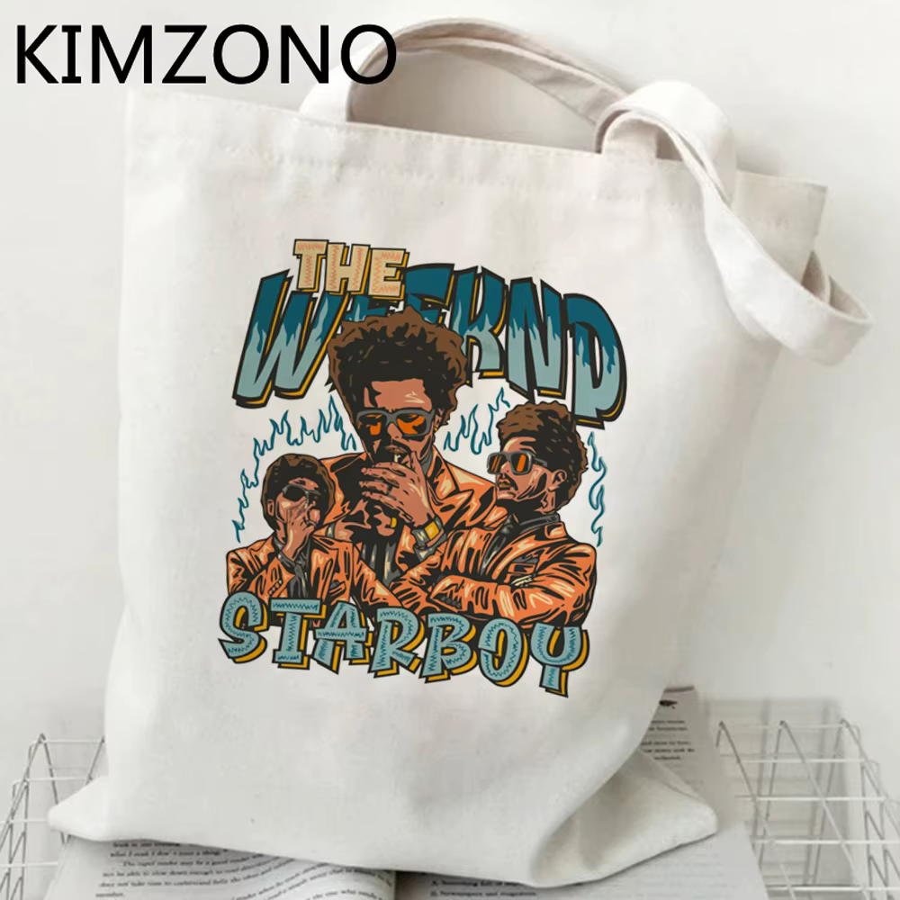 The Weeknd-Sac de Shopping en Coton, Sacoche en Toile Écologique, Réutilisable, Notification
