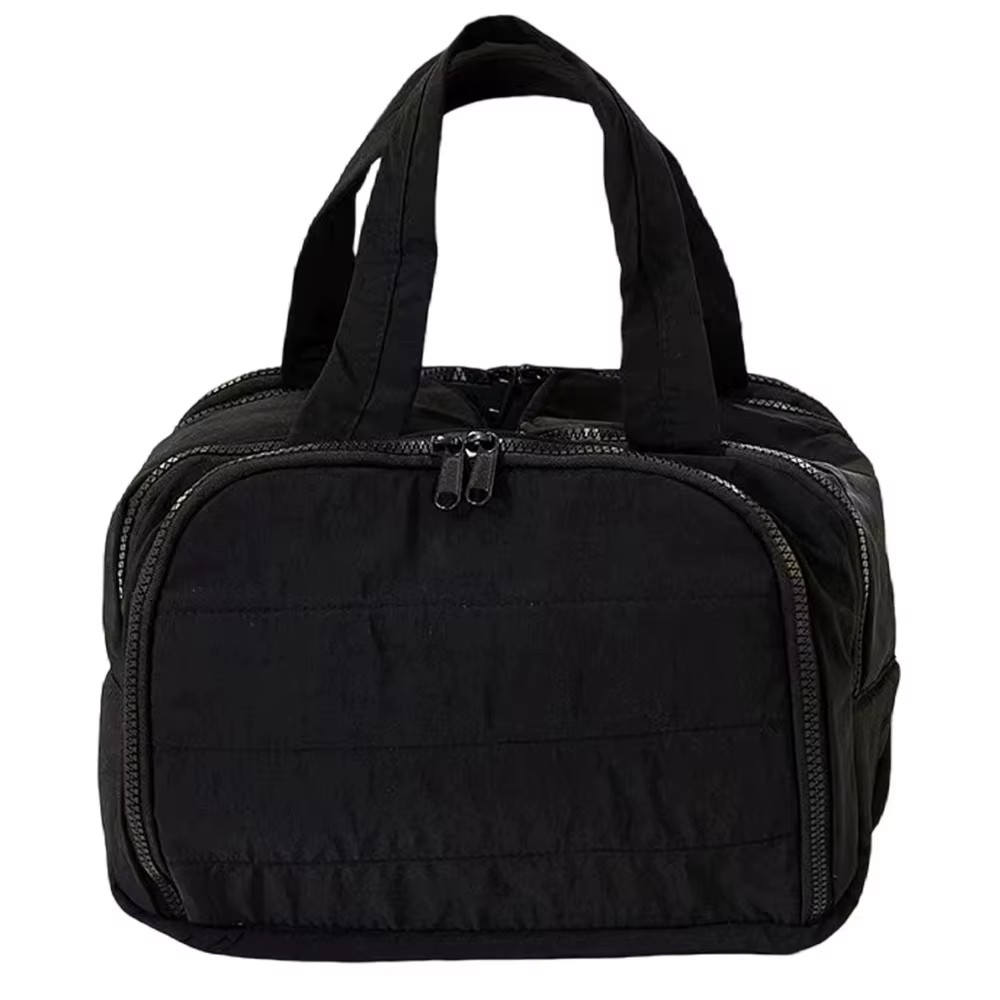 Sac à main cosmétique Design multi-poches, Double face ouvert, poignée confortable, trousse de toile