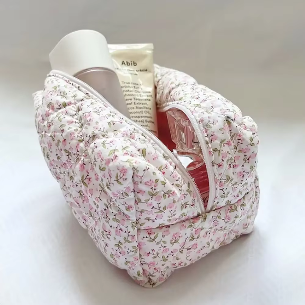 Trousse à cosmétiques pour femmes, trousse de maquillage florale, trousse de beauté imprimée de fleu