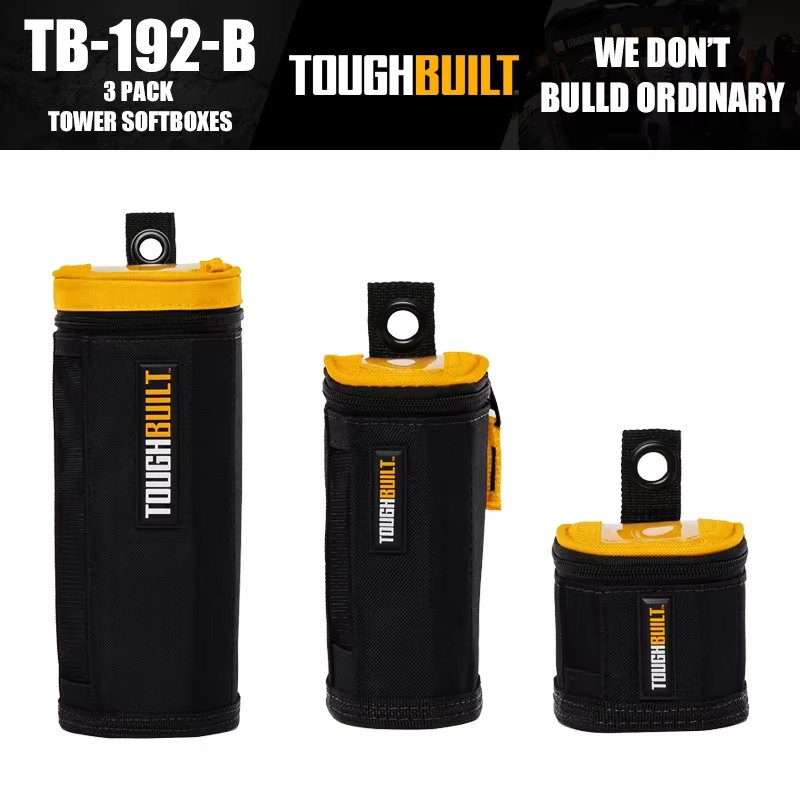 ToughBuilt TB-192-B Lot de 3 Softboxs Tower et Sac de Rangement pour Outils