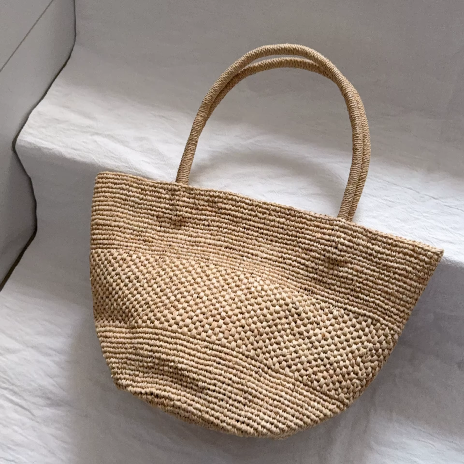 Lafite herbe Crochet tissé à la main sac vacances plage femmes sacs à main à la main tissé été sac d
