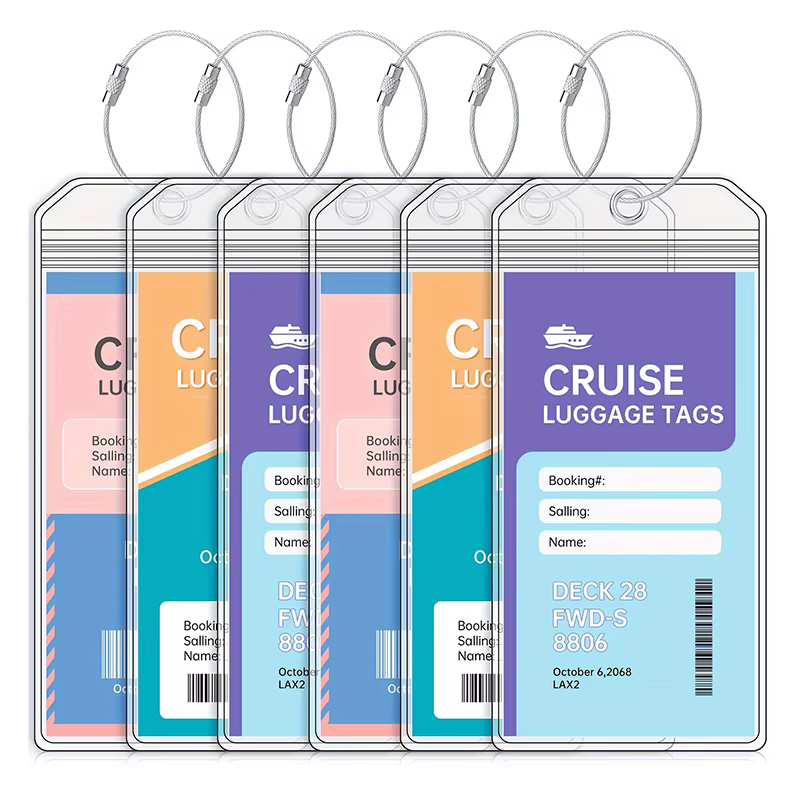 Étiquettes de bagage transparentes, étiquette d'identification d'enregistrement de voyage, manchon d