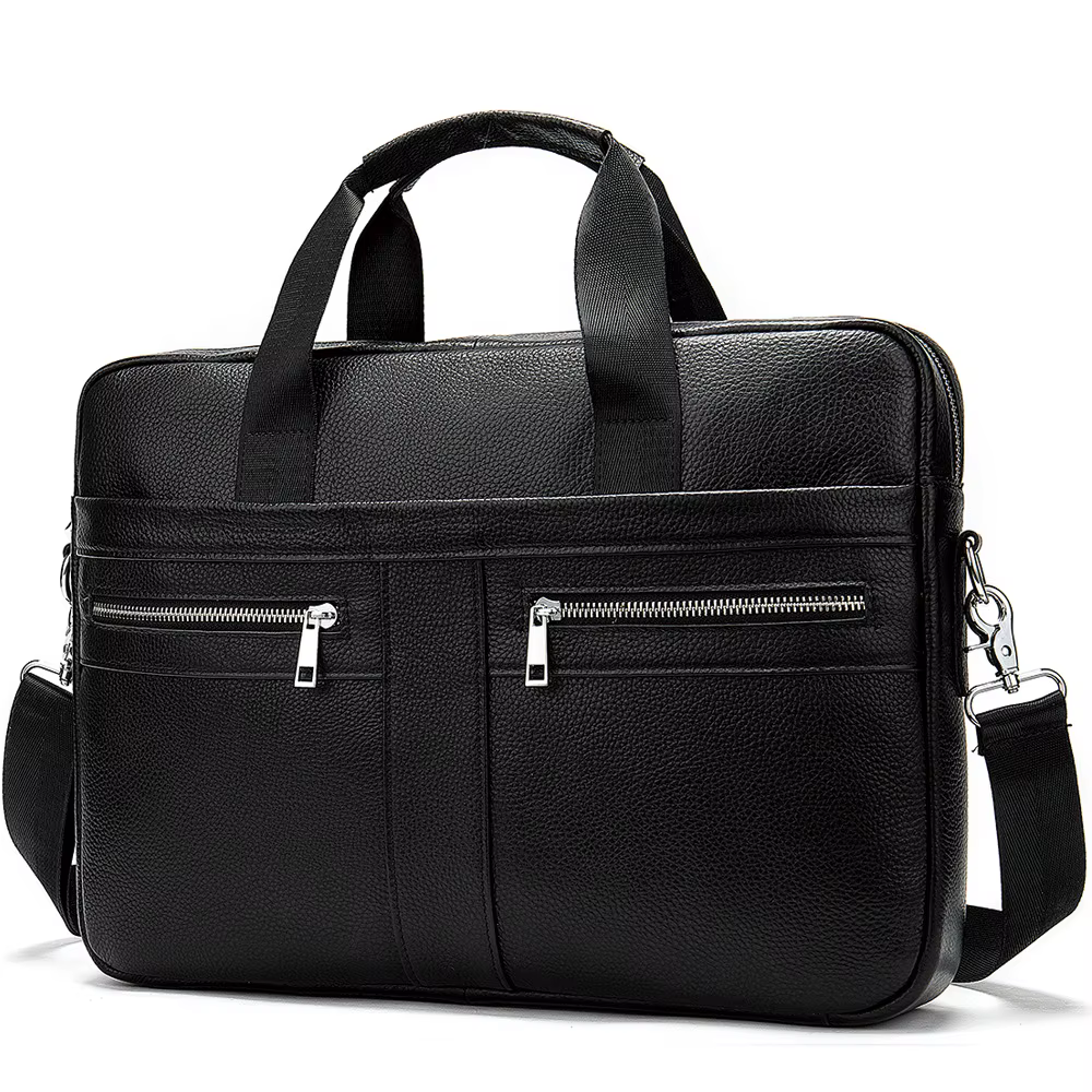 Porte-documents en cuir pleine fleur pour homme, sacoche d'ordinateur portable professionnelle avec 