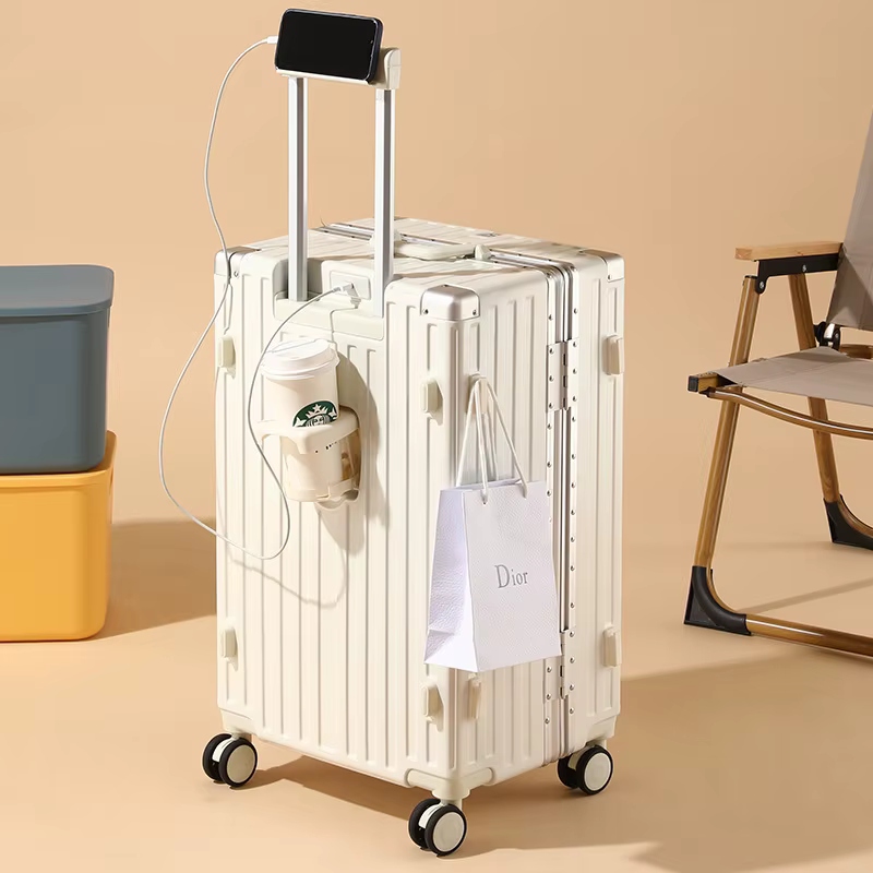 Valise de grande capacité 30/32 pouces, cadre en aluminium épais, solide et Durable, boîtier de char