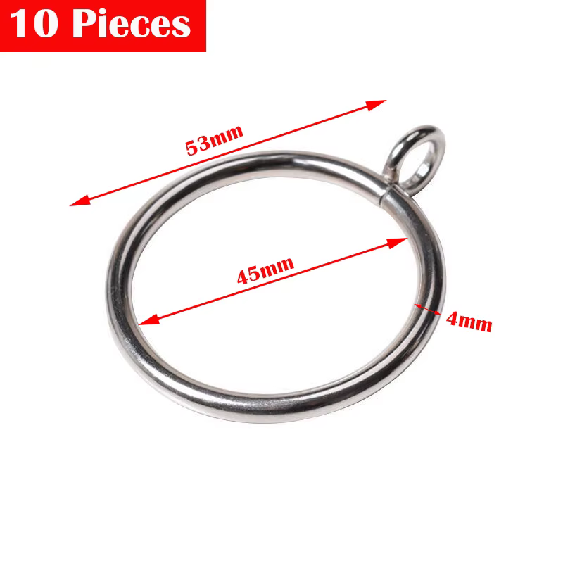 Anneau de fer de cercle romain argenté simple européen, accessoires de rideau, diamètre de 45mm, nou