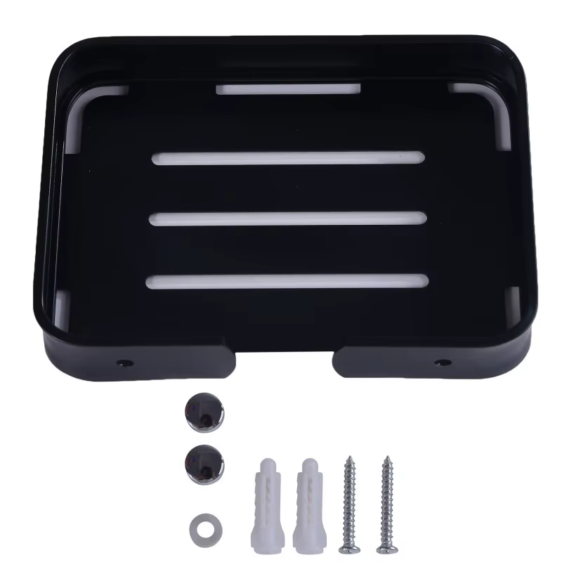 Support de rangement mural pour vaisselle de Regina en aluminium noir, panier carré décoratif pour l