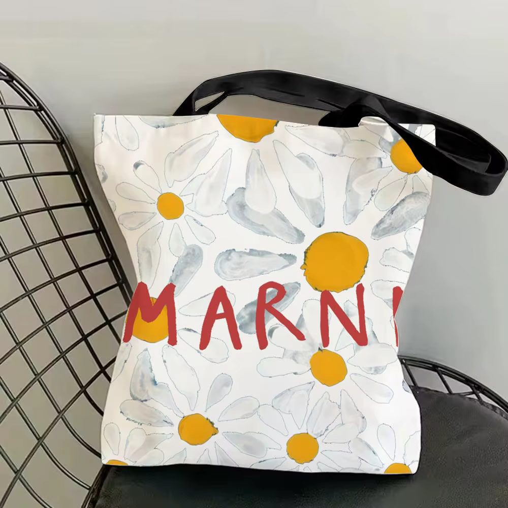 Sacs de rangement de luxe M-MARNI-I, sac fourre-tout en toile, imprimé double face, léger, sac de vo