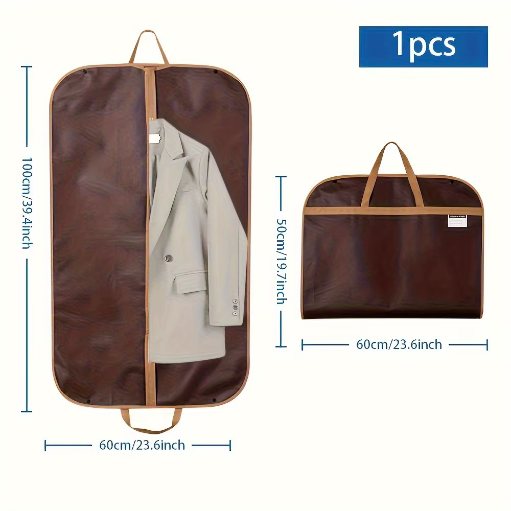 Housse de vêtement noire pliable avec poignées, protection anti-poussière, idéale pour le rangement 