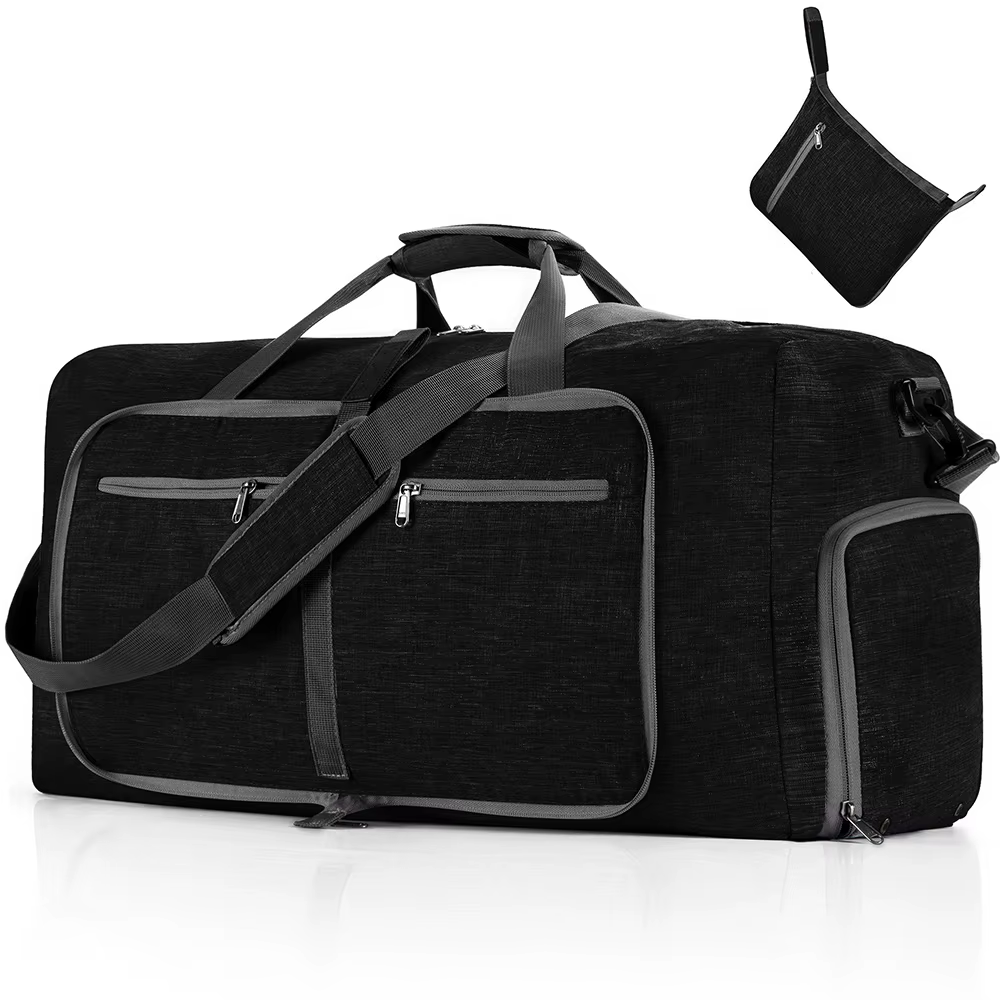 Sac de voyage pliable pour homme 65L, sac de sport de voyage d'extérieur avec compartiment à chaussu