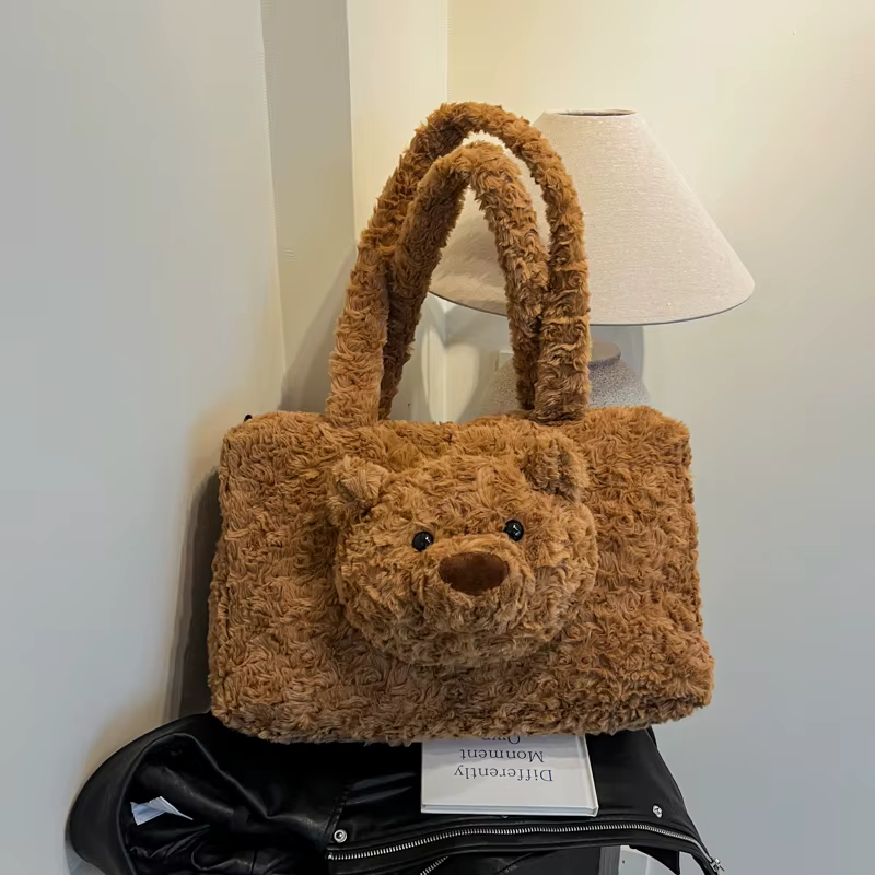 Sac à dos de voyage décontracté coréen pour dames et filles, sac à dos en peluche, sac à bandoulière