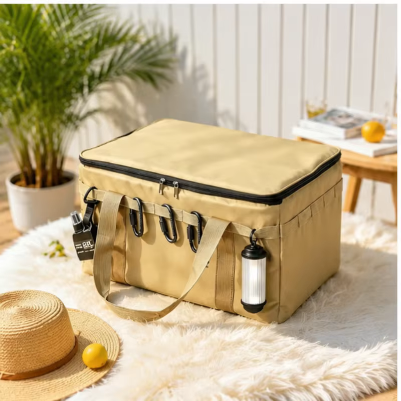 Sac de rangement tactique pliable kaki 30L, organisateur imperméable, pour ranger les ustensiles de 