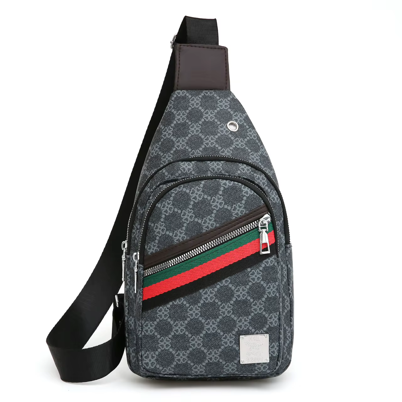 Sac de poitrine fonctionnel sportif pour hommes et femmes, sac à bandoulière multi-poches en PU pour