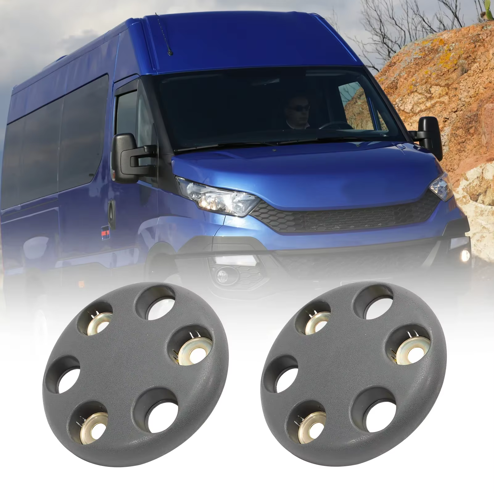 1 paire de couvercles de moyeu de roue pour Iveco Daily III/IV 1999 – 2013, accessoires de voiture 9