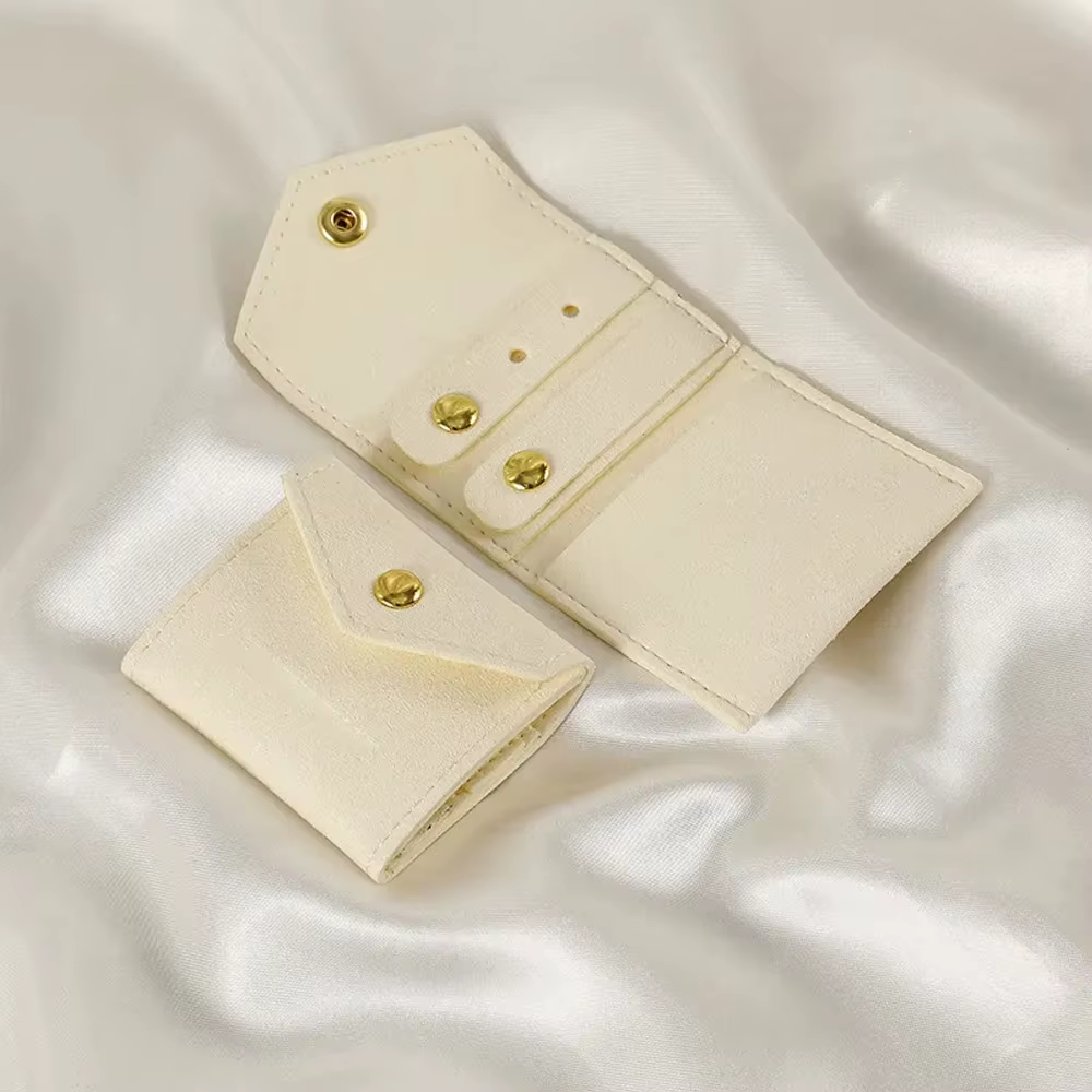Sacs de rangement personnalisés en microfibre pour bijoux, pochettes souples à fermeture rapide pour