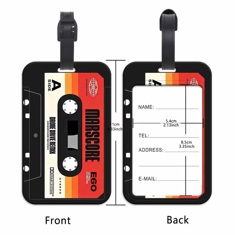 Étiquette de bagage en plastique au design vintage, anti-perte, porte-identifiant pour valise, pour