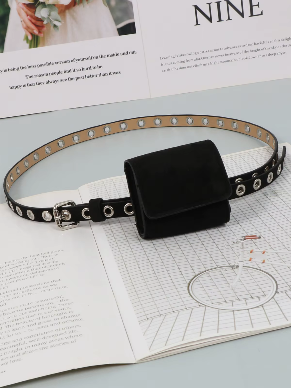 2026 Mini sacs banane pour filles en cuir PU suédé, avec rivets et découpes, ceintures ajustables, e