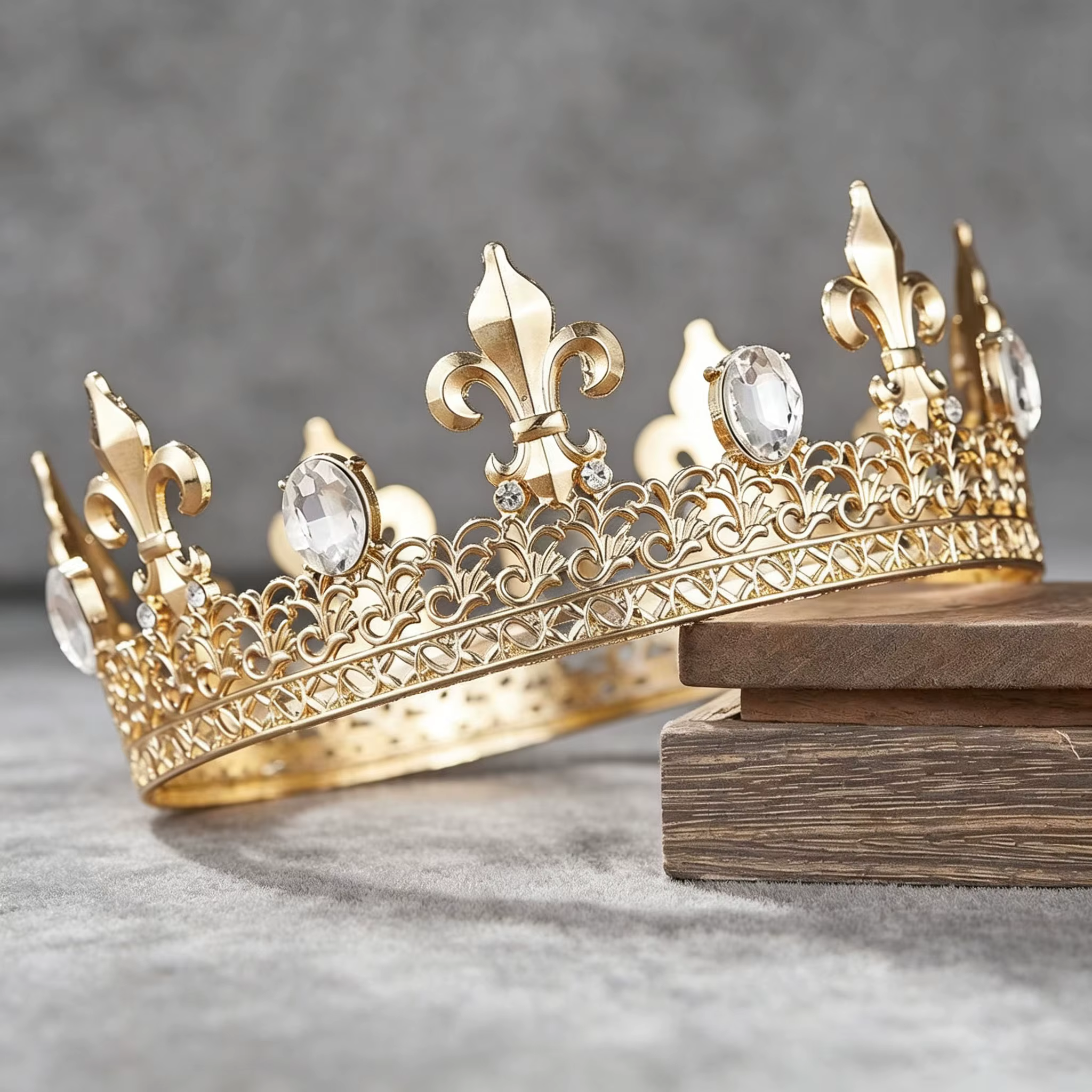 Couronne royale vintage pour homme ornée de lys – Couronne royale en métal de style gothique pour ma